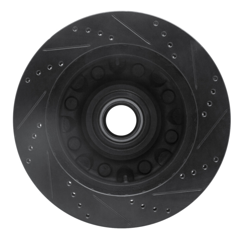 Ford F-250 Brake Rotor (1) - Front Left - R1 Concepts - Drilled & Slotted - Black - `99-`02